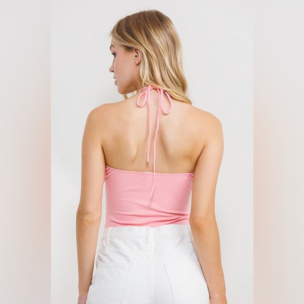 Halter Neck Bodysuit with Cut Out - Picture 4 of 4